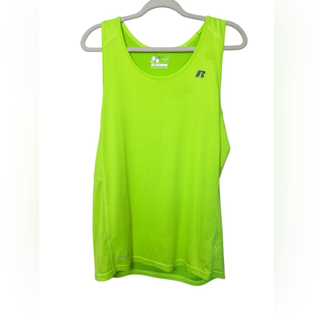 Russell Athletic Neon Green Training Tank Top Mens Medium